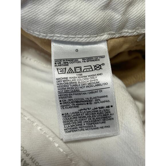 Old Navy High Rise OG Straight Women's White Cuffed Denim Jean Shorts Size 0 - Picture 5 of 5